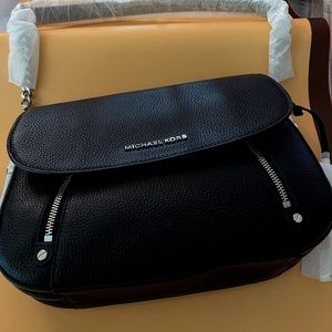 Michael Kors Bedford Legacy Medium Pebbled Leather Shoulder Bag, Black